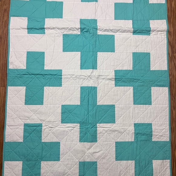 Aqua Plus Baby Handmade Quilt - Picture 1 of 3